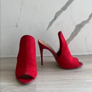 Unique, Brand New Steve Madden Red Peep Toe Heels